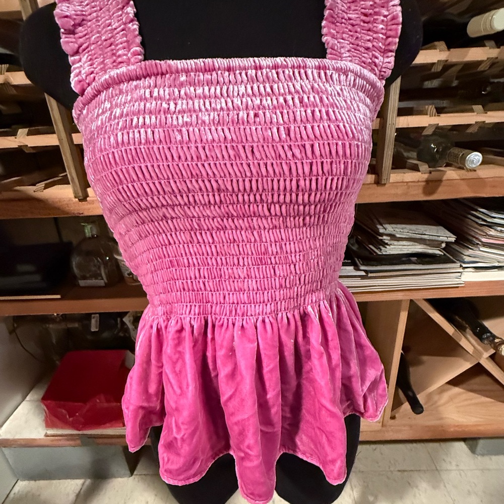 NWT Banana Republic Pink Smocked Peplum Tank